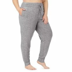 Plus Size Cuddl Duds® Soft Knit Joggers Dark Charcoal