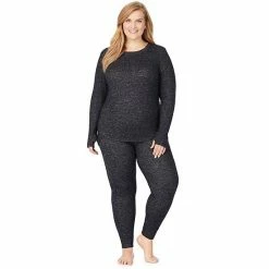 Plus Size Cuddl Duds® Soft Knit Leggings Dark Charcoal -Cuddl Duds Shop unnamed file 2030