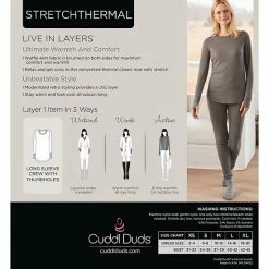 Plus Size Cuddl Duds® Long Sleeve Crewneck Stretch Thermal Top Grey Multi Fairisle -Cuddl Duds Shop unnamed file 2056