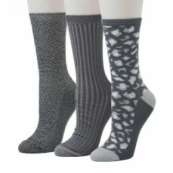 Women's Cuddl Duds® 3-Pack Plushfill* Midweight Animal Print & Ribbed Crew Socks Ivory -Cuddl Duds Shop unnamed file 2075