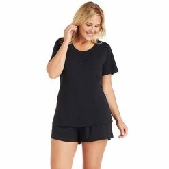 Plus Size Cuddl Duds Essentials Pajama Tee & Pajama Boxers Sleep Set Aqua Heather -Cuddl Duds Shop unnamed file 2083