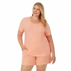 Plus Size Cuddl Duds Essentials Pajama Tee & Pajama Boxers Sleep Set Aqua Heather -Cuddl Duds Shop unnamed file 2084