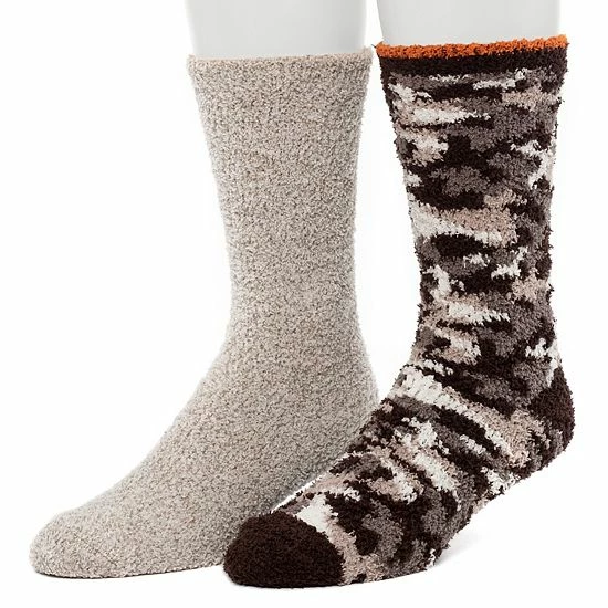 Men's ClimateSmart By Cuddl Duds 2-Pack Camo Super Soft Cozy Crew Socks Black 1 Men's ClimateSmart By Cuddl Duds 2-Pack Camo Super Soft Cozy Crew Socks Black