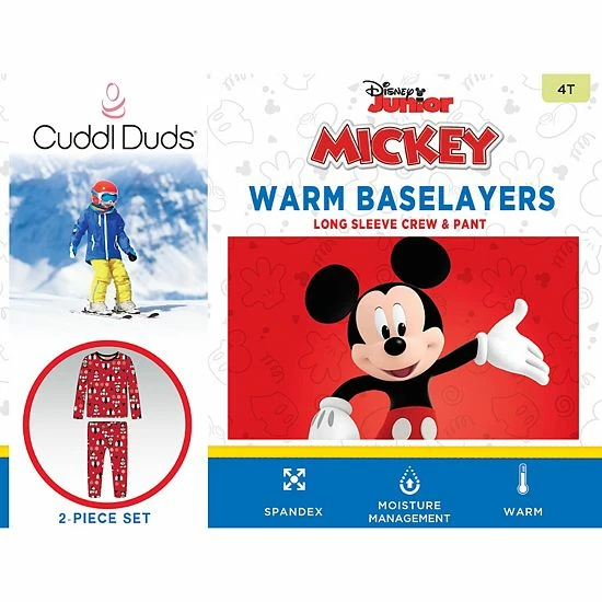Disney's Mickey Mouse Toddler Boy Baselayer Set By Cuddl Duds® 2 Disney's Mickey Mouse Toddler Boy Baselayer Set By Cuddl Duds® - Image 2