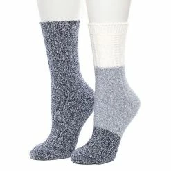 Women's Cuddl Duds 2 Pair Pack Colorblock Cable Rib Crew Socks Nostalgia Rose -Cuddl Duds Shop unnamed file 2154