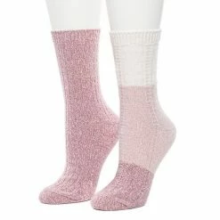 Women's Cuddl Duds 2 Pair Pack Colorblock Cable Rib Crew Socks Nostalgia Rose -Cuddl Duds Shop unnamed file 2155