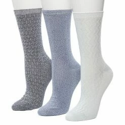Women's Cuddl Duds 3 Pair Pack Zig Zag Twist Textured Mid Weight Crew Socks Marshmallow -Cuddl Duds Shop unnamed file 2160