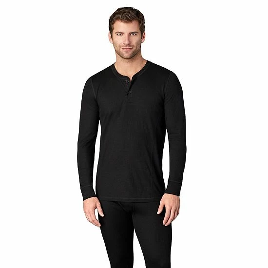 Men's Cuddl Duds® Heavyweight ProExtreme Performance Baselayer Henley Top Charcoal Heather 3 Men's Cuddl Duds® Heavyweight ProExtreme Performance Baselayer Henley Top Charcoal Heather - Image 3