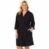Plus Size Cuddl Duds® Essentials Wrap Robe Black