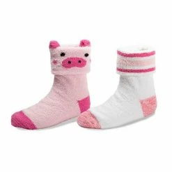 Toddler Girl Cuddl Duds 2 Pack Piggy & Striped Socks -Cuddl Duds Shop unnamed file 2274