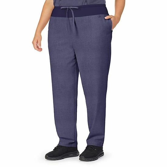 Plus Size Cuddl Duds® Scrubs Classic Pants Navy Heather 4 Plus Size Cuddl Duds® Scrubs Classic Pants Navy Heather - Image 4