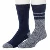 Men's ClimateSmart By Cuddl Duds 2-Pack Sports Stripe Crew Socks Navy
