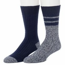Men's ClimateSmart By Cuddl Duds 2-Pack Sports Stripe Crew Socks Navy -Cuddl Duds Shop unnamed file 2332