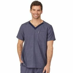 Men's Cuddl Duds® Scrubs Classic V-Neck Top With Pockets Navy Heather -Cuddl Duds Shop unnamed file 2347