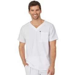 Men's Cuddl Duds® Scrubs Classic V-Neck Top With Pockets Navy Heather -Cuddl Duds Shop unnamed file 2349