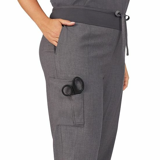 Plus Size Cuddl Duds® Scrubs Jogger Pants Charcoal Heather Gray 3 Plus Size Cuddl Duds® Scrubs Jogger Pants Charcoal Heather Gray - Image 3
