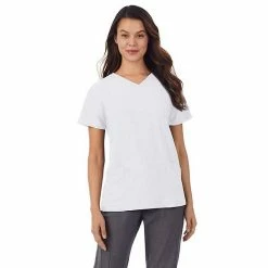 Women's Missy Cuddl Duds® Scrubs V-neck Top With 3 Pockets Navy Heather