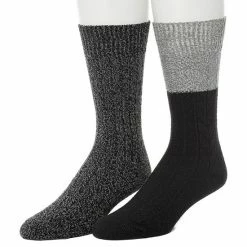 Men's ClimateSmart By Cuddl Duds 2-Pack Cable Colorblock Crew Socks Grey Navy -Cuddl Duds Shop unnamed file 2444