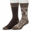 Men's ClimateSmart By Cuddl Duds 2-Pack Geometric Deer Fairisle Crew Socks Navy