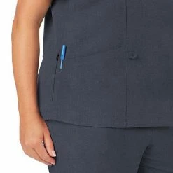Plus Size Cuddl Duds® Scrubs Pocketed V-Neck Top Ceil Heather 11 Plus Size Cuddl Duds® Scrubs Pocketed V-Neck Top Ceil Heather -Cuddl Duds Shop unnamed file 2455