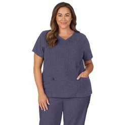 Plus Size Cuddl Duds® Scrubs Pocketed V-Neck Top Ceil Heather 14 Plus Size Cuddl Duds® Scrubs Pocketed V-Neck Top Ceil Heather -Cuddl Duds Shop unnamed file 2458