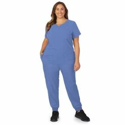 Plus Size Cuddl Duds® Scrubs Classic V-Neck Top Cameo Pink Heather -Cuddl Duds Shop unnamed file 2464