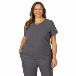Plus Size Cuddl Duds® Scrubs Classic V-Neck Top Cameo Pink Heather -Cuddl Duds Shop unnamed file 2466