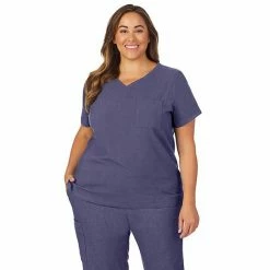 Plus Size Cuddl Duds® Scrubs Classic V-Neck Top Cameo Pink Heather -Cuddl Duds Shop unnamed file 2470
