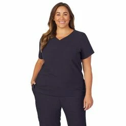 Plus Size Cuddl Duds® Scrubs Classic V-Neck Top Cameo Pink Heather -Cuddl Duds Shop unnamed file 2471