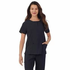 Women's Cuddl Duds® Scrubs Henley Top With 2 Pockets Black -Cuddl Duds Shop unnamed file 2479