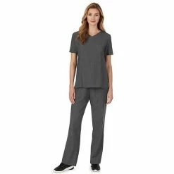 Women's Cuddl Duds® Scrubs Classic V-Neck Top Black -Cuddl Duds Shop unnamed file 2485