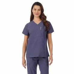 Women's Cuddl Duds® Scrubs Classic V-Neck Top Black -Cuddl Duds Shop unnamed file 2489