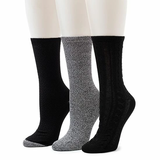 Women's Cuddl Duds® Everyday 3-pack Crew Socks Light Gray 8 Women's Cuddl Duds® Everyday 3-pack Crew Socks Light Gray - Image 8