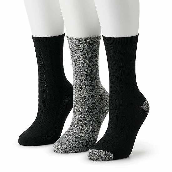Women's Cuddl Duds® Everyday 3-pack Crew Socks Light Gray 10 Women's Cuddl Duds® Everyday 3-pack Crew Socks Light Gray - Image 10