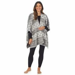 Women's Cuddl Duds® Double Plush Reversible Wrap Brown Animal -Cuddl Duds Shop unnamed file 252