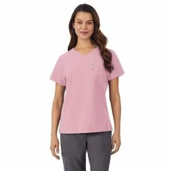 Petite Cuddl Duds® Scrubs Classic V-Neck Top Cameo Pink Heather -Cuddl Duds Shop unnamed file 2531