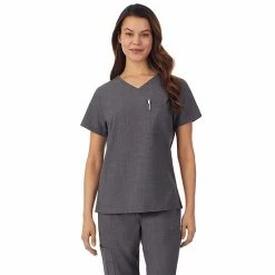Petite Cuddl Duds® Scrubs Classic V-Neck Top Cameo Pink Heather -Cuddl Duds Shop unnamed file 2532