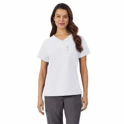 Petite Cuddl Duds® Scrubs Classic V-Neck Top Cameo Pink Heather -Cuddl Duds Shop unnamed file 2533
