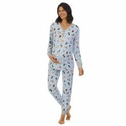 Maternity Cuddl Duds® Henley Pajama Top & Jogger Pajama Pants Set Black Stars -Cuddl Duds Shop unnamed file 2558