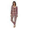 Maternity Cuddl Duds® Velour Fleece V-Neck Pajama Top & Pajama Jogger Pants Sleep Set Mint Dogs