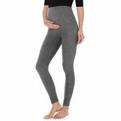 Maternity Cuddl Duds® Fleecewear With Stretch Leggings Charcoal