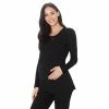 Maternity Cuddl Duds® Softwear With Stretch Wrap Front Top Black