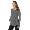 Maternity Cuddl Duds® Fleecewear With Stretch Snap Front Crewneck Top Green