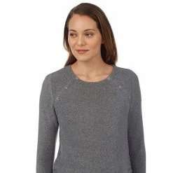 Maternity Cuddl Duds® Fleecewear With Stretch Snap Front Crewneck Top Green -Cuddl Duds Shop unnamed file 2595