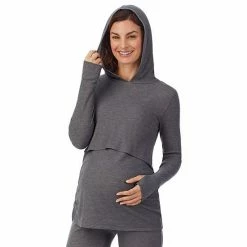 Maternity Cuddl Duds® Stretch Thermal Long Sleeve Hoodie Gray -Cuddl Duds Shop unnamed file 2602