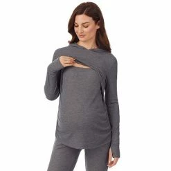 Maternity Cuddl Duds® Stretch Thermal Long Sleeve Hoodie Gray -Cuddl Duds Shop unnamed file 2603