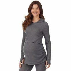 Maternity Cuddl Duds® Stretch Thermal Long Sleeve Hoodie Gray -Cuddl Duds Shop unnamed file 2604