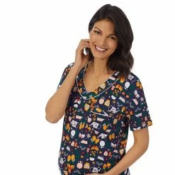 Maternity Cuddl Duds Cozy Short-Sleeve Top & Bermuda Pajama Set Periwinkle Cat -Cuddl Duds Shop unnamed file 2614