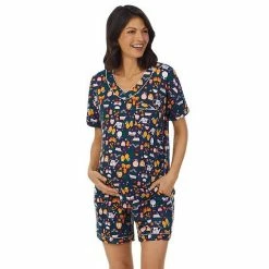 Maternity Cuddl Duds Cozy Short-Sleeve Top & Bermuda Pajama Set Periwinkle Cat -Cuddl Duds Shop unnamed file 2617
