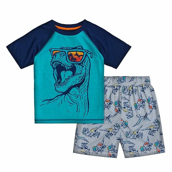 Cuddl Duds® Boys 4-16 Tee & Shorts Pajama Set Gray Heather 2 Cuddl Duds® Boys 4-16 Tee & Shorts Pajama Set Gray Heather - Image 2